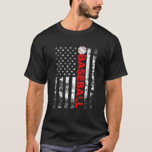 Camiseta Presente da Equipe de Beisebol da Bandeira America