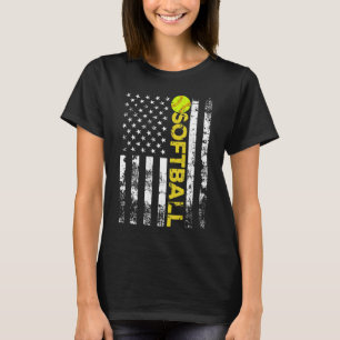 Camiseta Presente da Equipe de Softball da Bandeira America