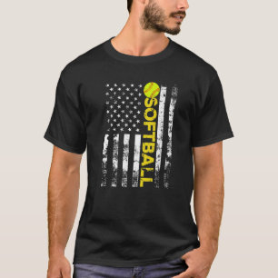 Camiseta Presente da Equipe de Softball da Bandeira America