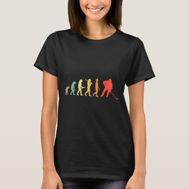 Camiseta Presente da Evolução do Hóquei no Gelo Retro para  (Frente)