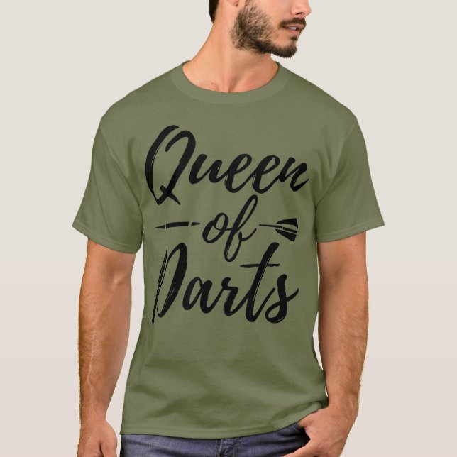 Camiseta Presente da Liga de Torneio Dart Engraçado Rainha  (Frente)