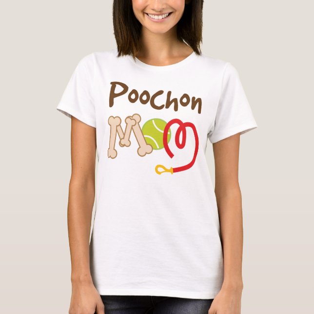 Camiseta Presente da mamã da raça do cão de Poochon (Frente)