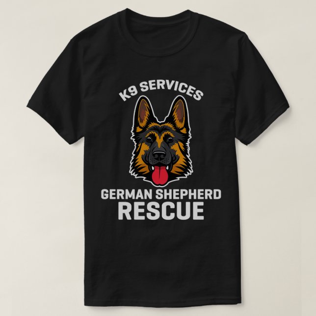 Camiseta Presente da Polícia de Emergência de German shephe (Frente do Design)
