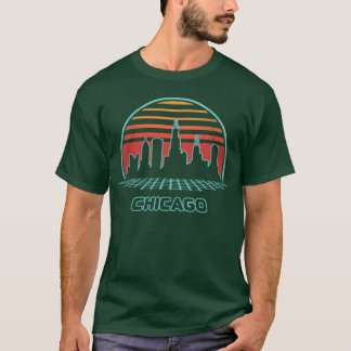Camiseta Presente da silhueta da cidade de Chicago estilo a