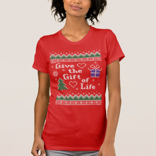 Camiseta Presente da vida transplantado doce feio de Natal