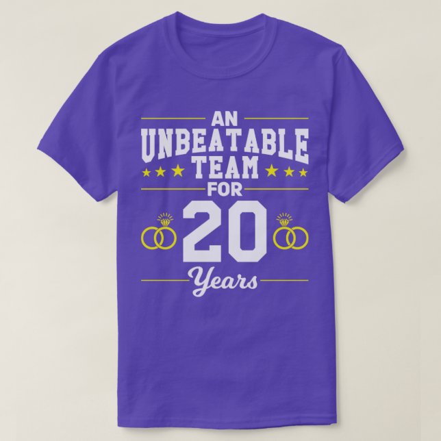 Camiseta Presente de 20 anos de 20 de casamento (Frente do Design)
