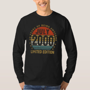 Camiseta Presente de 22 anos julho de 2000 22º aniversário