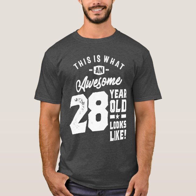 Camiseta Presente de 28 anos | 28.o Aniversário - Oferta de (Frente)