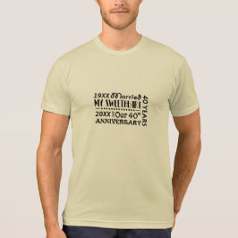 Camiseta Presente de 40ª Diversão de Casamento Moderno