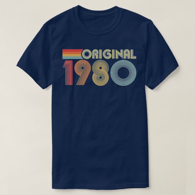 Camiseta Presente de 40º aniversário do Retro Original 1980 (Frente do Design)