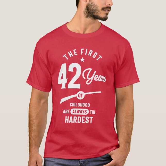 Camiseta Presente de 42 anos | 42.o Aniversário - Oferta de (Frente)