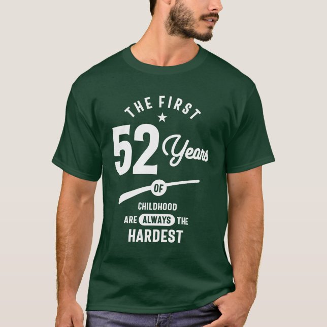Camiseta Presente De 52 Anos | 52.o Aniversário - Oferta de (Frente)