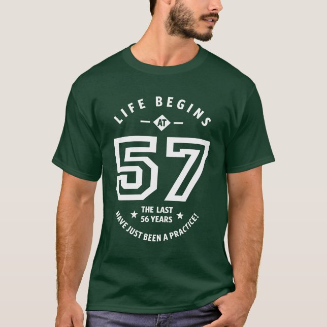 Camiseta Presente De 57 Anos | 57.o Aniversário - Oferta de (Frente)