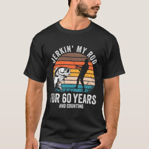 Camiseta Presente de 60º Aniversário para Homens Pescadores