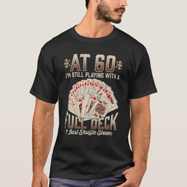 Camiseta Presente de 60 anos - Poker de 60 anos (Frente)