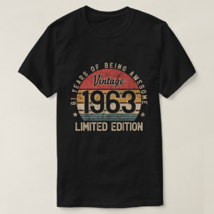 Camiseta Presente de 61 Anos, Edição Limitada de 1963 61º A