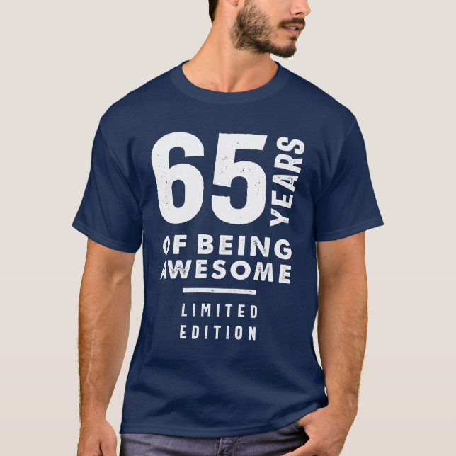 Camiseta Presente De 65 Anos | 65.o Aniversário - Oferta de (Frente)