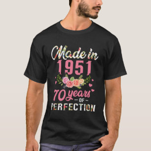 Camiseta Presente de 70º Aniversário Feito Em 1951 70 Anos