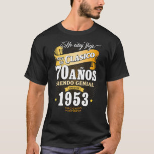 Camiseta Presente de 70 de aniversário para homens em espan
