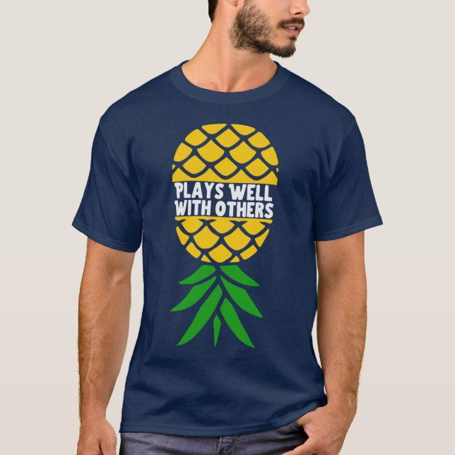 Camiseta Presente de abacaxi de cabeça para baixo (Frente)