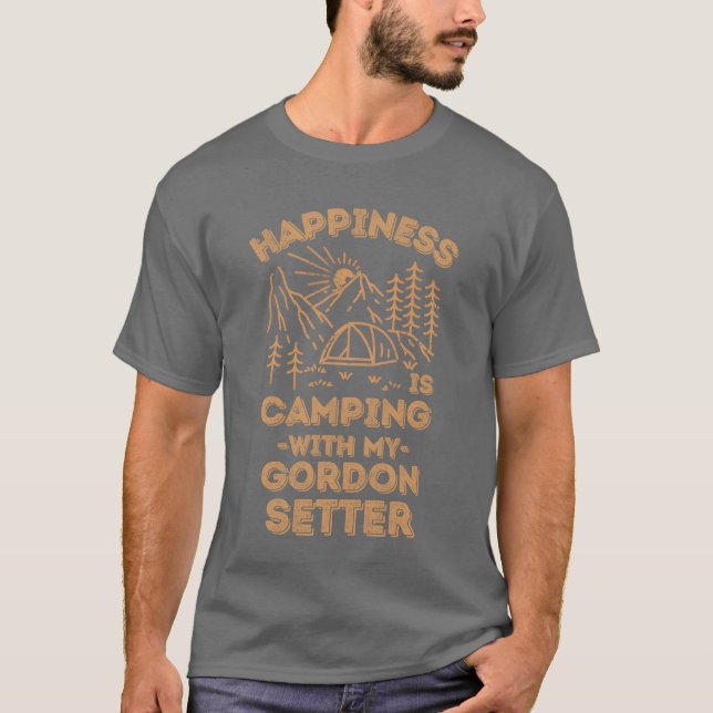 Camiseta Presente de acampamento com gordonsetter (Frente)