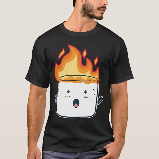 Camiseta Presente de acampamento de marshmallow Engraçado d (Frente)
