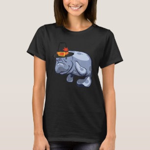 Camiseta Presente de Ação de Graças de Peixe-boi Chapéu de