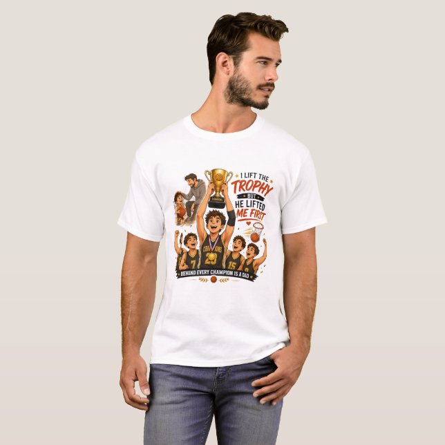 Camiseta Presente de Agradecimento ao Pai Campeão de Basque (Frente Completa)