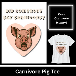 Camiseta Presente de Amante de Carnívoro de Porco Engraçado