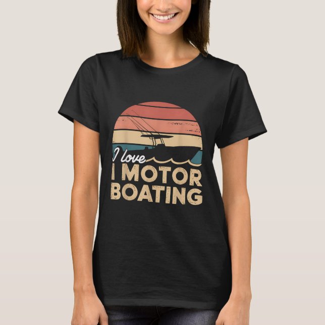 Camiseta Presente de Amante de Motorboating Design de Barco (Frente)