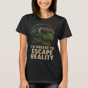 Camiseta Presente de Amigo Divertido Dino Gamer de Vr Escap