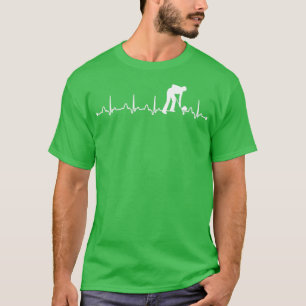 Camiseta Presente de Amor com Batimentos Cardíacos Curvando