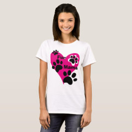 Camiseta Presente de Amor com Coração Rosa Grande e Pegadas