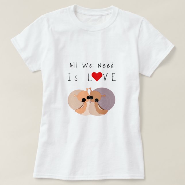 Camiseta Presente de amor com T-Shirt Casal Cuja Cauda - Te (Frente do Design)