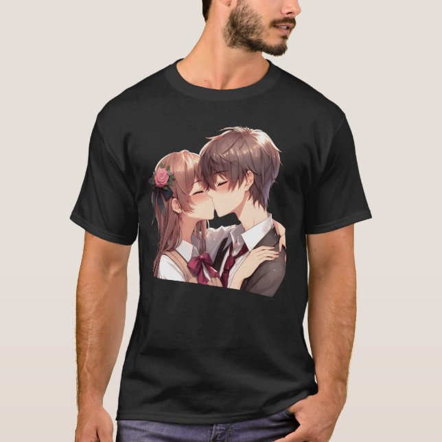Camiseta Presente de amor de casal de anime (Frente)
