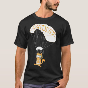 Camiseta Presente de amor de gato de paraquedismo Treinador