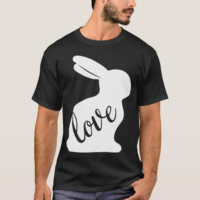 Camiseta Presente de Animais Fofos de Coelho Amante de Amor (Frente)