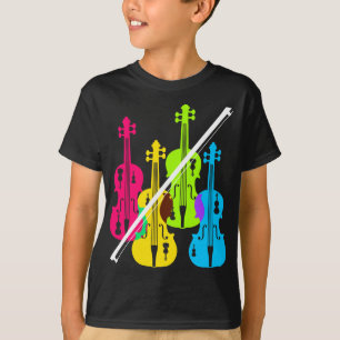 Camiseta Presente de aniversário colorido dos violinos par