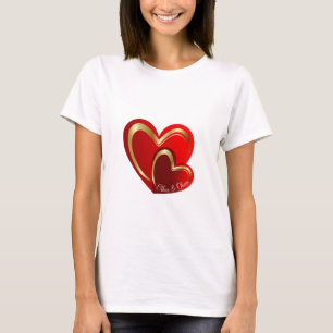 Camiseta Presente de Aniversário da Namorada Corações Verme