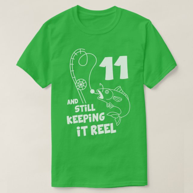 Camiseta Presente de aniversário de 11 de dia de pesca de a (Frente do Design)