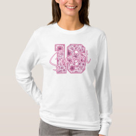 Camiseta Presente de Aniversário de 16 Anos Doce Floral Ros