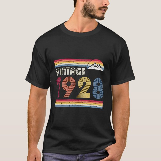 Camiseta Presente De Aniversário De 1928 Para Homens Nascer (Frente)