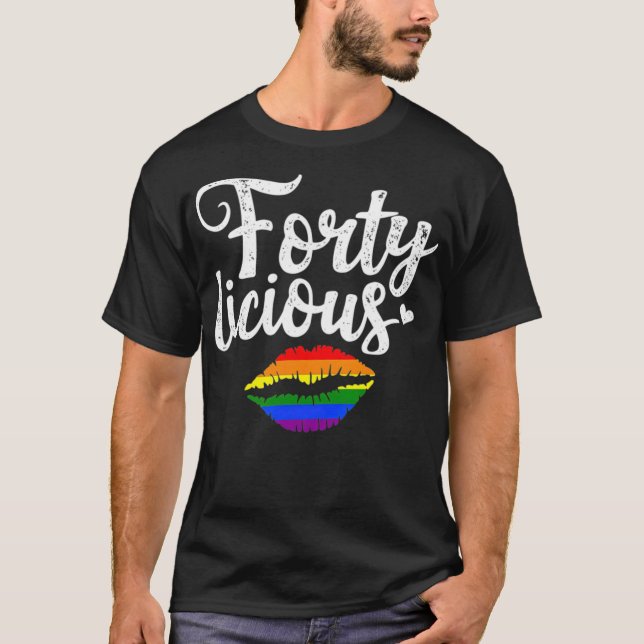 Camiseta Presente de aniversário de 40 anos para LGBT lésbi (Frente)