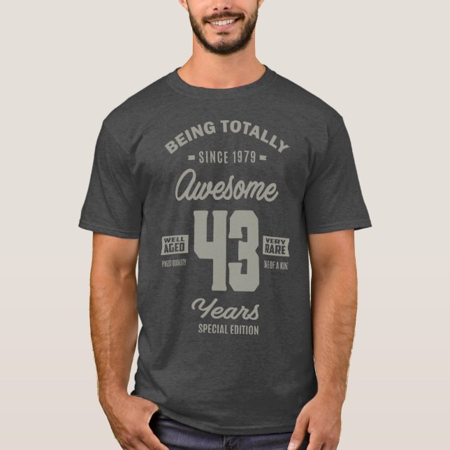 Camiseta Presente de aniversário de 43 anos (Frente)