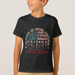 Camiseta Presente de Aniversário de 45 Anos para Homens Vin