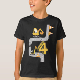 Camiseta presente de aniversário de 4 anos de escavador