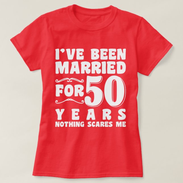 Camiseta Presente de Aniversário de 50 Anos de Casados (Frente do Design)