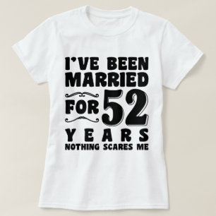Camiseta Presente de Aniversário de 52 Anos de Casados