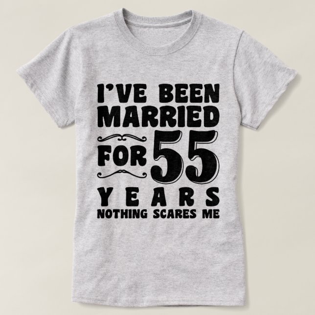 Camiseta Presente de Aniversário de 55 Anos de Casados (Frente do Design)