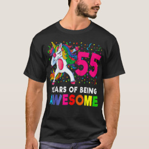 Camiseta Presente de Aniversário de 55 Anos Partido Unicórn
